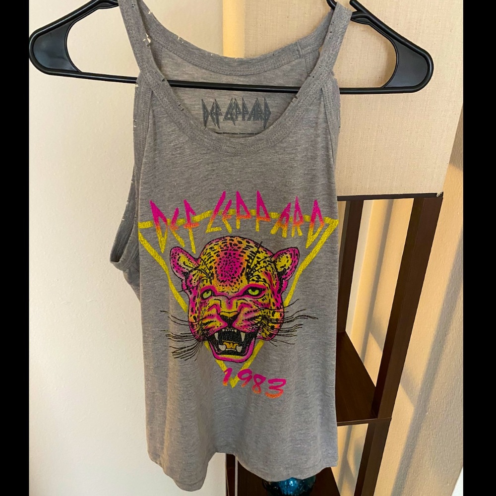 Never worn, no tags fun/cute Def Leppard tank